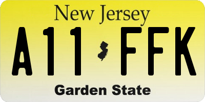 NJ license plate A11FFK