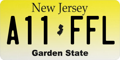 NJ license plate A11FFL