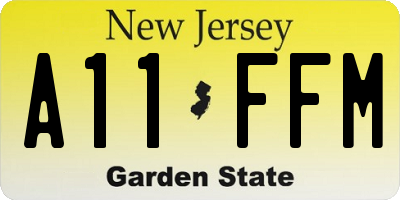 NJ license plate A11FFM