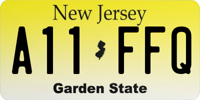 NJ license plate A11FFQ