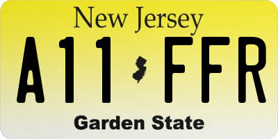 NJ license plate A11FFR