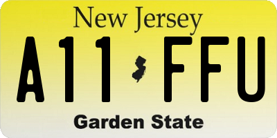 NJ license plate A11FFU