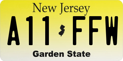 NJ license plate A11FFW
