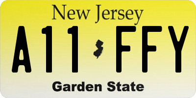 NJ license plate A11FFY