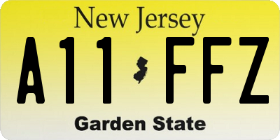 NJ license plate A11FFZ