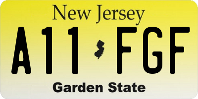 NJ license plate A11FGF