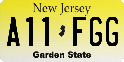 NJ license plate A11FGG