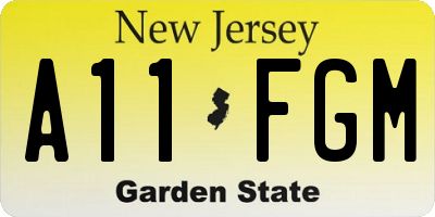 NJ license plate A11FGM