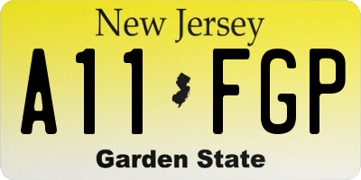 NJ license plate A11FGP
