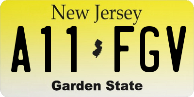 NJ license plate A11FGV