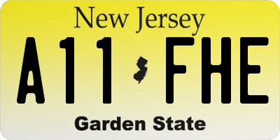 NJ license plate A11FHE