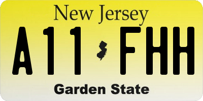 NJ license plate A11FHH