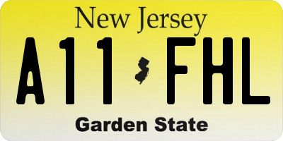 NJ license plate A11FHL
