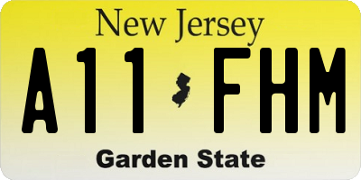NJ license plate A11FHM