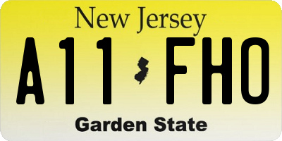 NJ license plate A11FHO