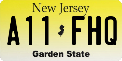 NJ license plate A11FHQ