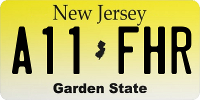 NJ license plate A11FHR