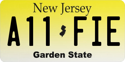 NJ license plate A11FIE