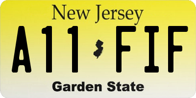 NJ license plate A11FIF