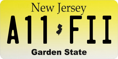 NJ license plate A11FII