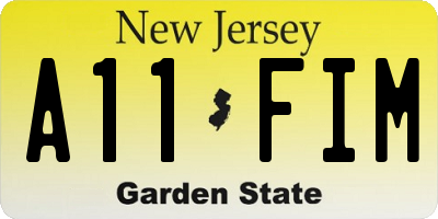 NJ license plate A11FIM