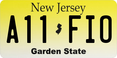 NJ license plate A11FIO