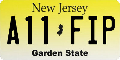 NJ license plate A11FIP