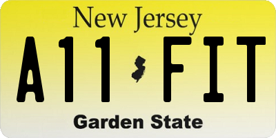 NJ license plate A11FIT