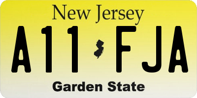 NJ license plate A11FJA