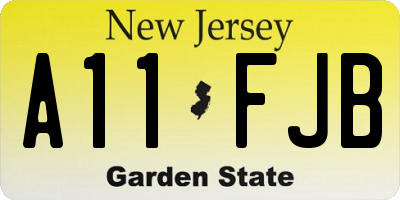 NJ license plate A11FJB