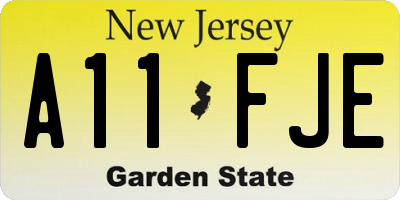 NJ license plate A11FJE