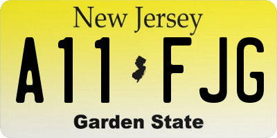 NJ license plate A11FJG