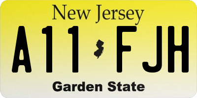NJ license plate A11FJH