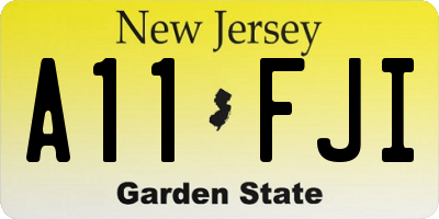 NJ license plate A11FJI