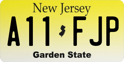 NJ license plate A11FJP