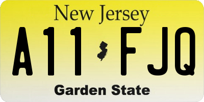 NJ license plate A11FJQ
