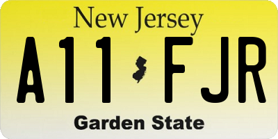 NJ license plate A11FJR