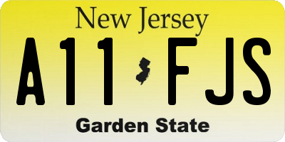 NJ license plate A11FJS