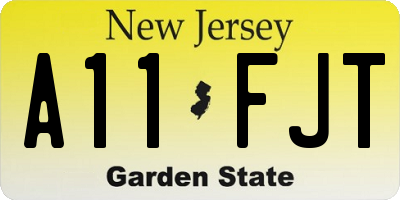 NJ license plate A11FJT