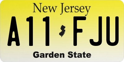 NJ license plate A11FJU