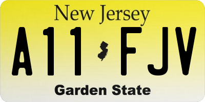 NJ license plate A11FJV