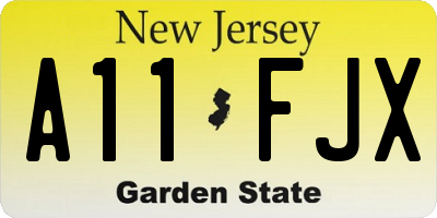 NJ license plate A11FJX