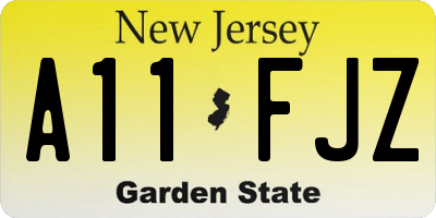 NJ license plate A11FJZ