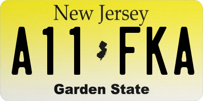 NJ license plate A11FKA