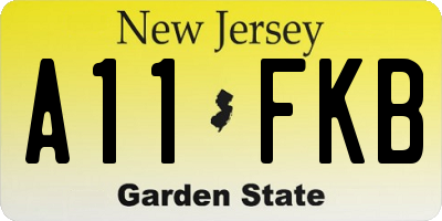 NJ license plate A11FKB