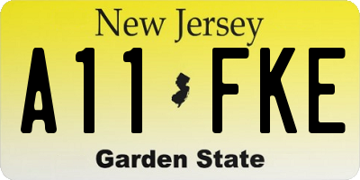NJ license plate A11FKE
