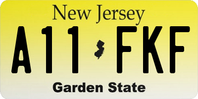 NJ license plate A11FKF