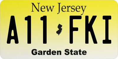 NJ license plate A11FKI