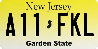 NJ license plate A11FKL