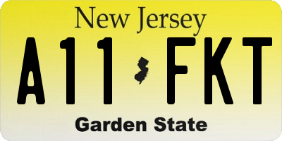 NJ license plate A11FKT